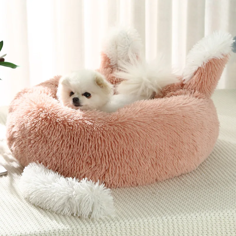 

Pet Dog Bed For Dog Large Big Small For Cat House Round Plush Mat Sofa Dropshipping Products Pet Calming Bed Dog Donut Bed