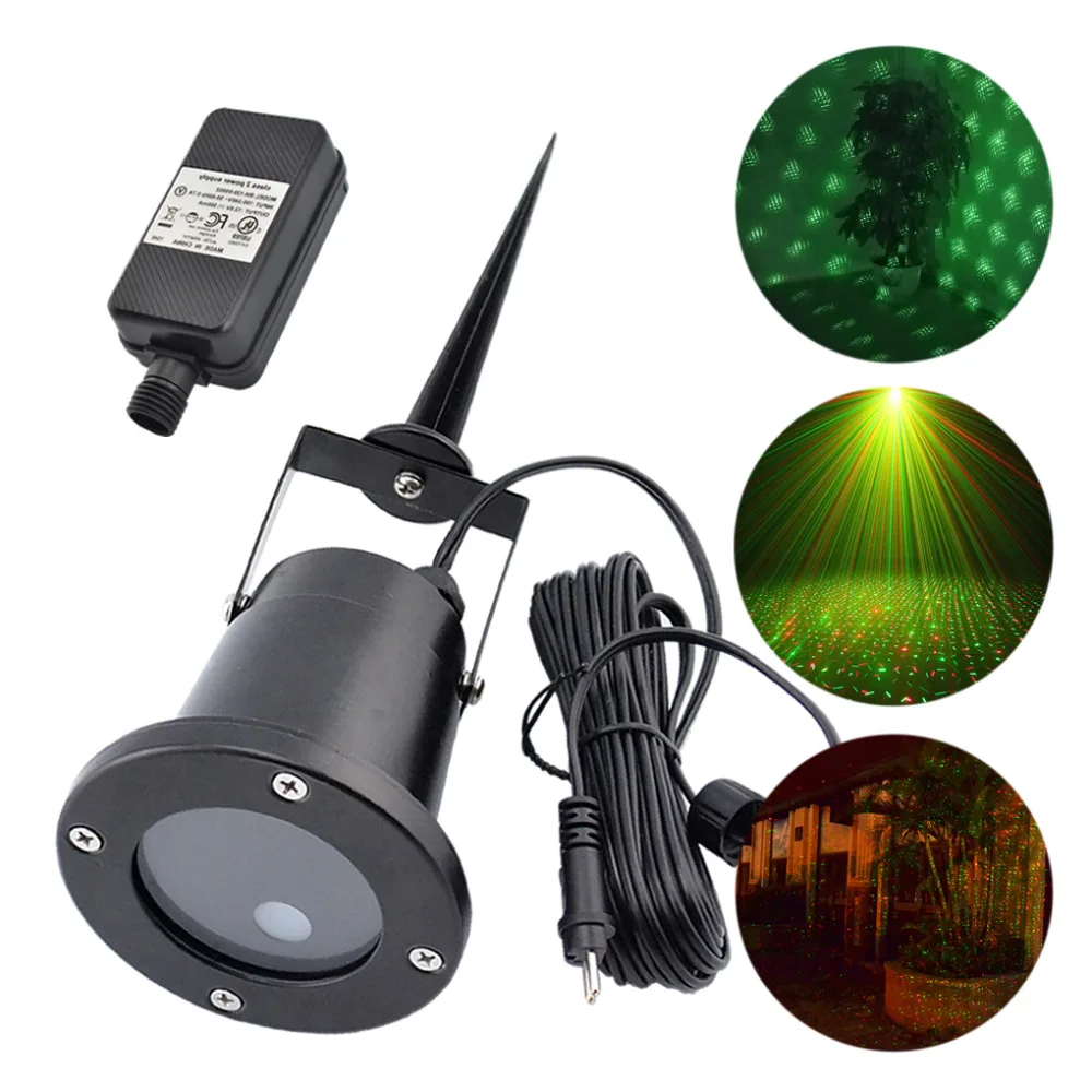 AUCD Outdoor Waterproof Red Green Laser Projector Lights Christmas Yard Lamp Home Party Garden Landscape Lawn Lighting OW-RG