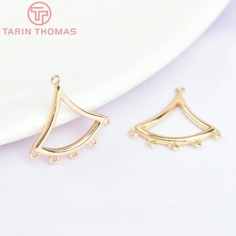 Латунные коннекторы TARIN THOMAS, золотистого цвета, 6 шт.