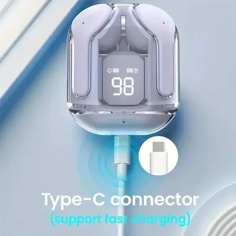 Беспроводные наушники, прозрачный дизайн зарядного устройства, гарнитура с сенсорным управлением, TWS-наушники, Hi-Fi стерео HD-наушники для звонков