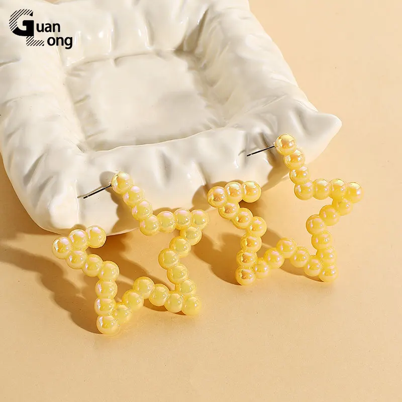 Женские акриловые серьги-кольца GuanLong