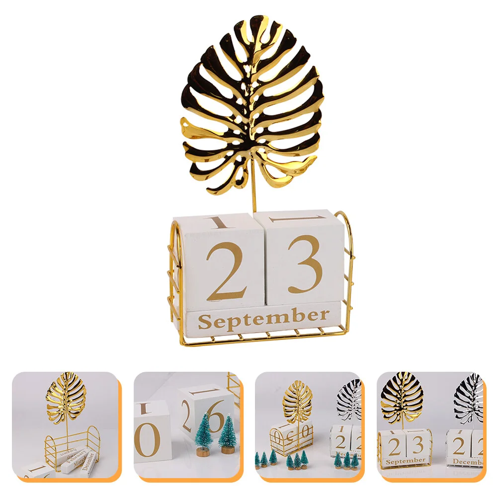 

1 Set Manual Replacement Wooden Perpetual Desk Calendar Wooden Calendar Block Gift