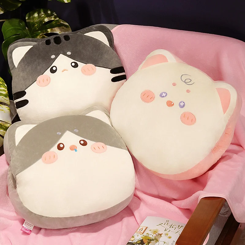 

35 см мультяшная Милая кошка плюшевые игрушки Kawaii животные кошка подушка с одеялом диван задняя подушка красивый Декор Рождественский подарок для детей