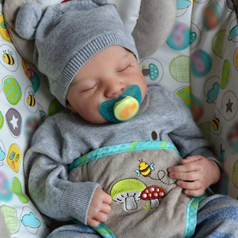 

48cm Finished Doll Pouplar Levi Reborn Toddler Doll Full Silicone/cloth Body Soft Cuddle Body Handmade Doll Bonecas Bebe Toys