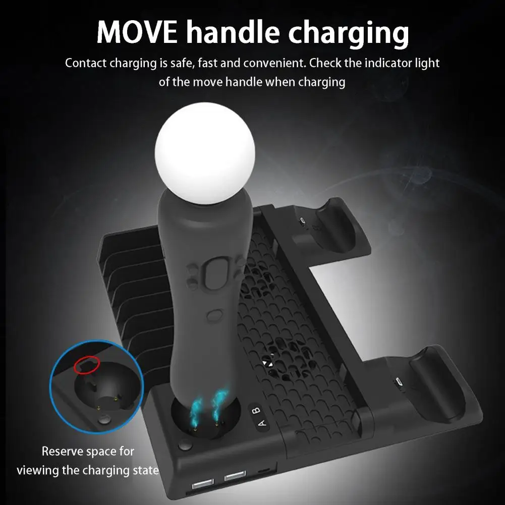 

Док-станция для зарядки консоли, компактная подставка для игровой консоли, охлаждающий вентилятор, вертикальная твердая консоль, зарядная ...