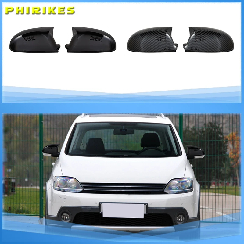 

2 Pieces ABS Plastic Bat Wing Mirror Covers Caps Rearview Mirror Case Cover Gloss Black Car Accessory For Volkswagen Golf Mk5 5