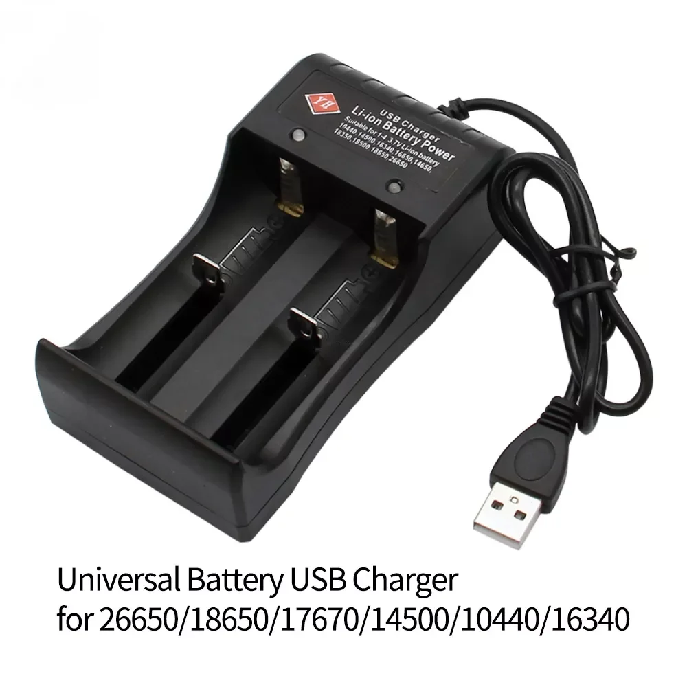 

2021 Universal 2 Slot Battery 3.7V 18650 26650 14500 17670 USB Charger Smart Chargering For Rechargeable Li-ion NiMH Batteries