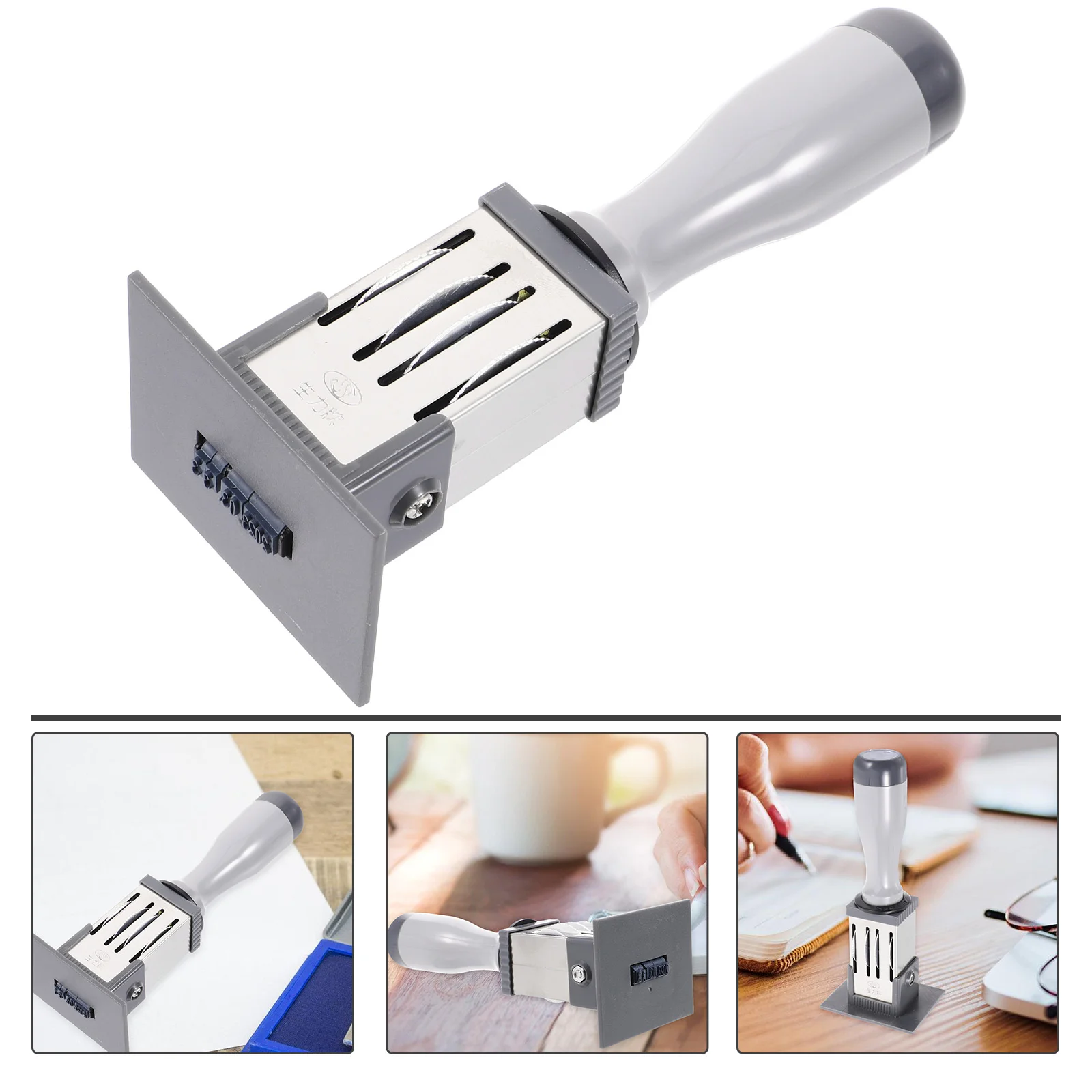 

File Date Stamp Rolling Handheld Stamper Small Stamps Office Day Number Handle Time Multi-use