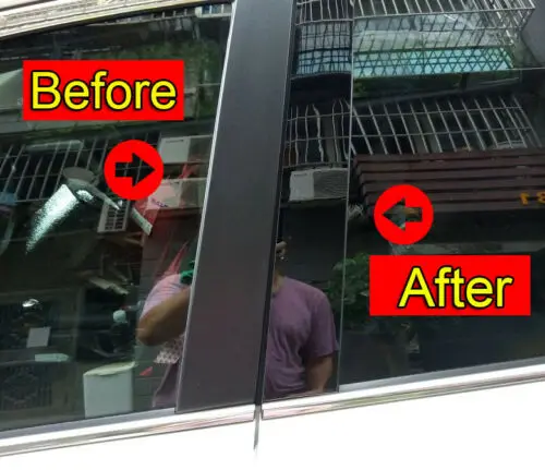 Блестящее черное украшение наклейки на обшивку внешнего окна подходят для TOYOTA RAV4