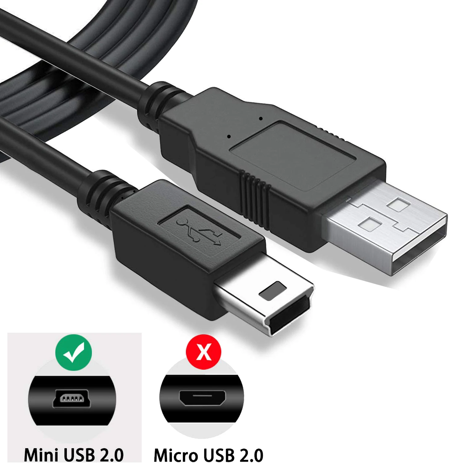 Mini USB 2.0 Cable 5Pin Mini USB to USB Fast Data Charger Cables for MP3 MP4 Player Car DVR GPS Digital Camera HD Smart TV1/1.5m