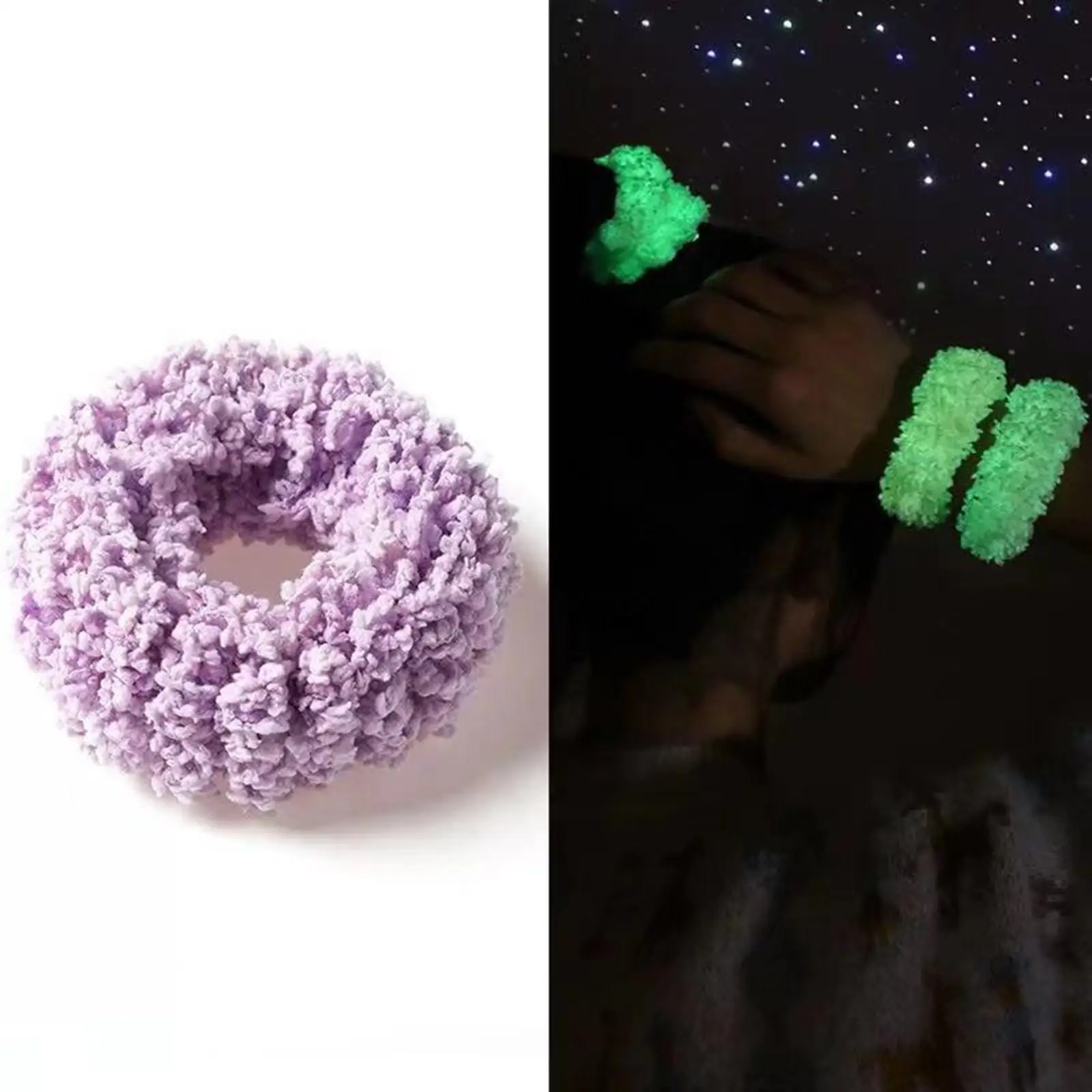 

7x Silk Hair Scrunchies Glow Stretchy Hair Ties Ponytail Holder Hair Band