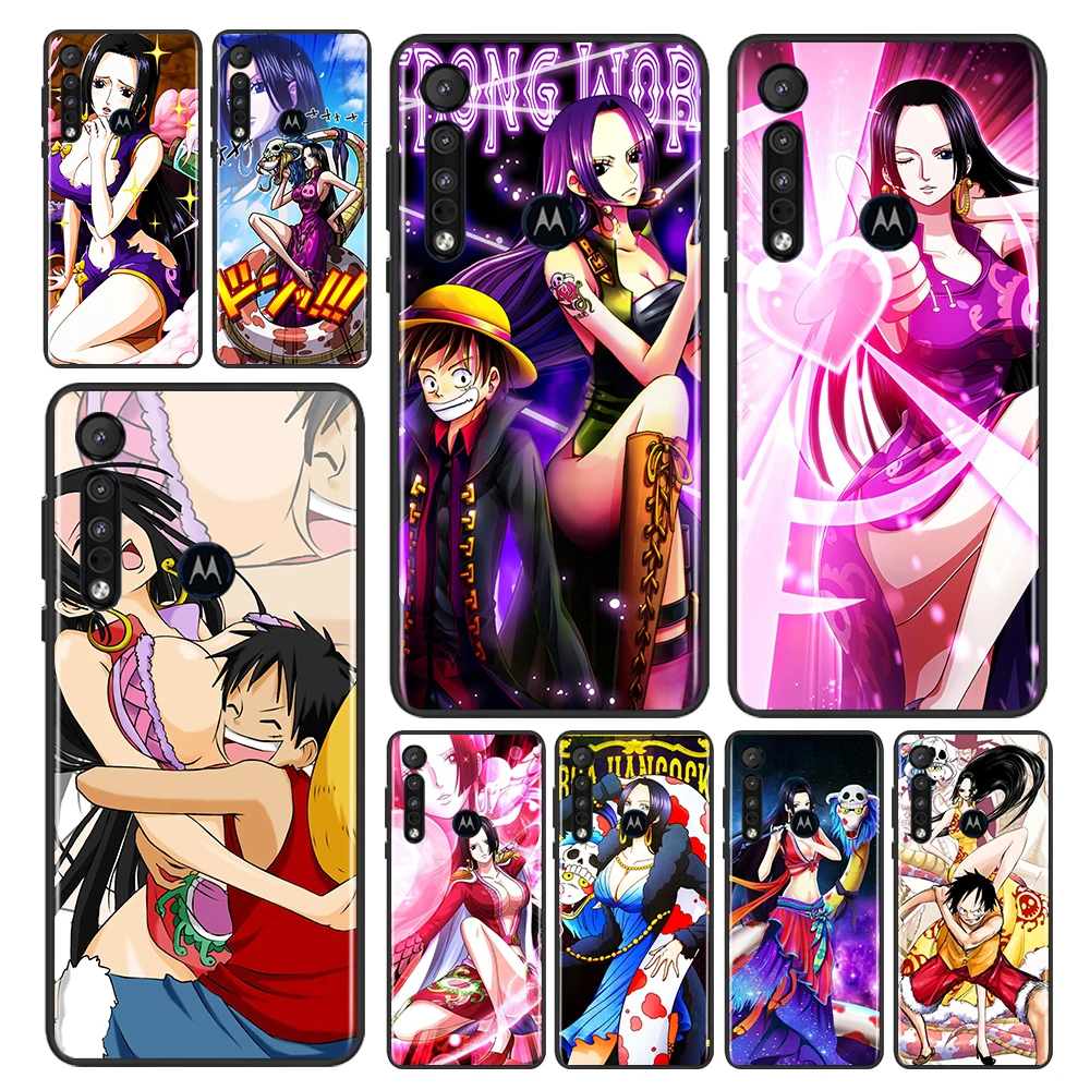 

Anime One Piece Boa Hancock Case For Motorola G9 G8 E20 E7 E6 One Marco Hyper Fusion Power Lite Edge Plus Black Phone Cover