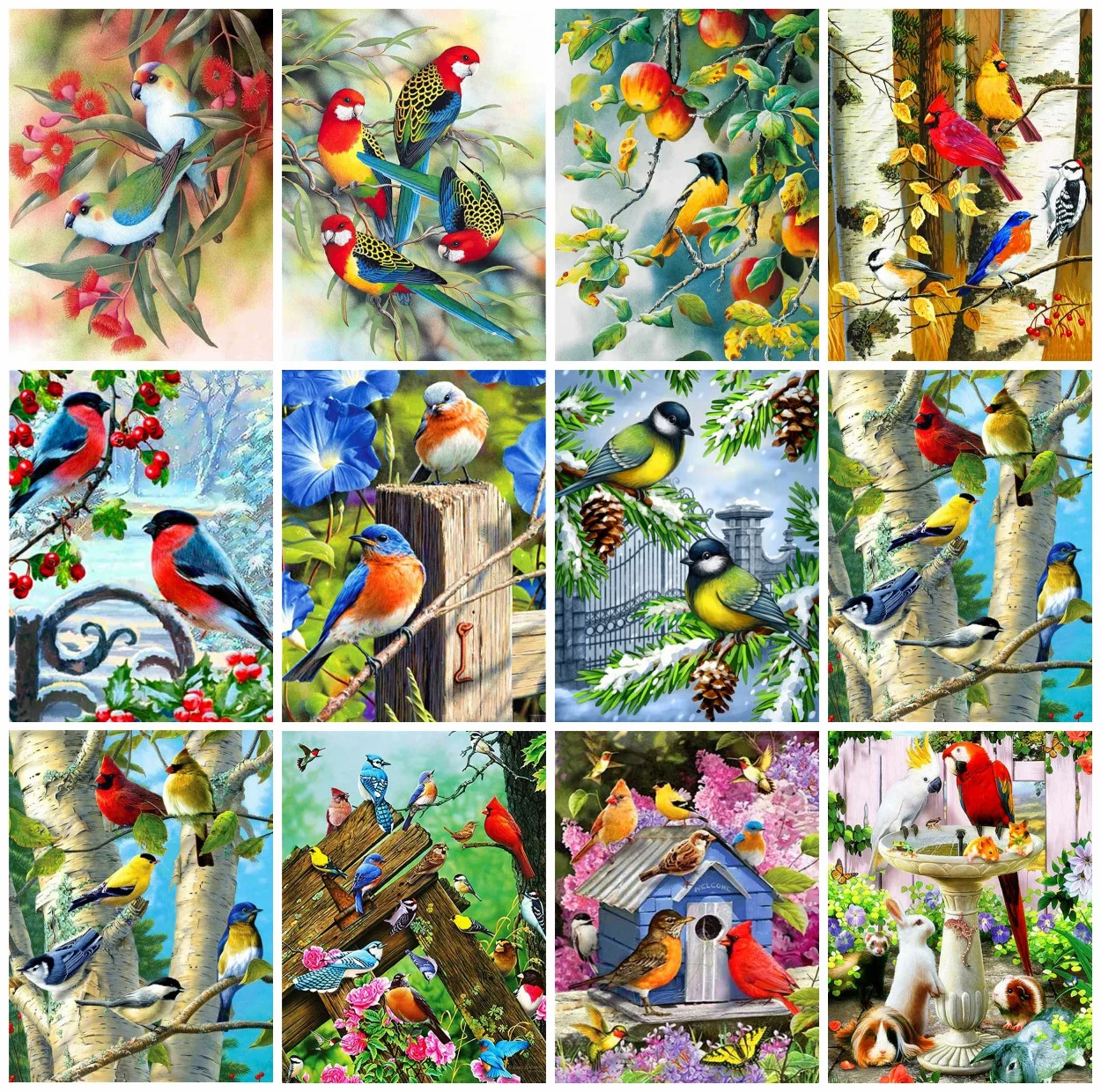 

Алмазные вышитые птицы AZQSD мозаика с деревом Стразы ручной работы 5D алмазная живопись животные наборы для вышивки крестиком домашний Декор подарок