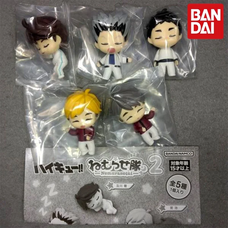Фото Коллекционные мини-фигурки Bandai Namco Haikyuu Gashapon (спящие персонажи, 4,5 см): Оикава Тоору, Мия Ацуму, Мия Осаму, Бокуто Котаро, Акаши Кэйджи №3