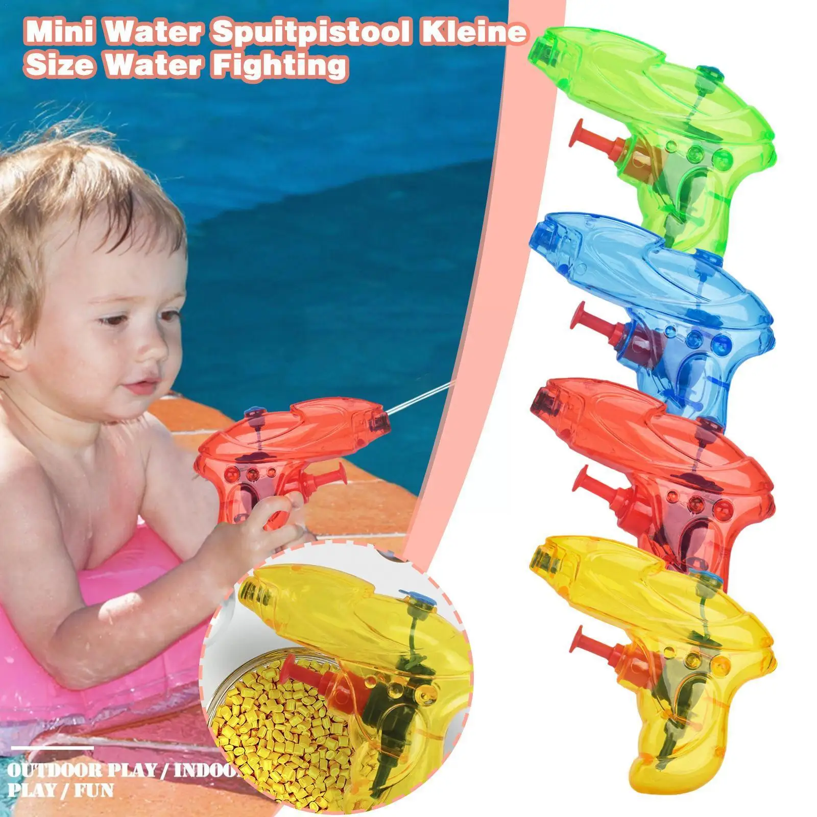 

1pcs Mini Transparent Plastic Water Gun Summer Beach Children Toys Outdoor Games Entertainment Leisure Boy Girl O2r7