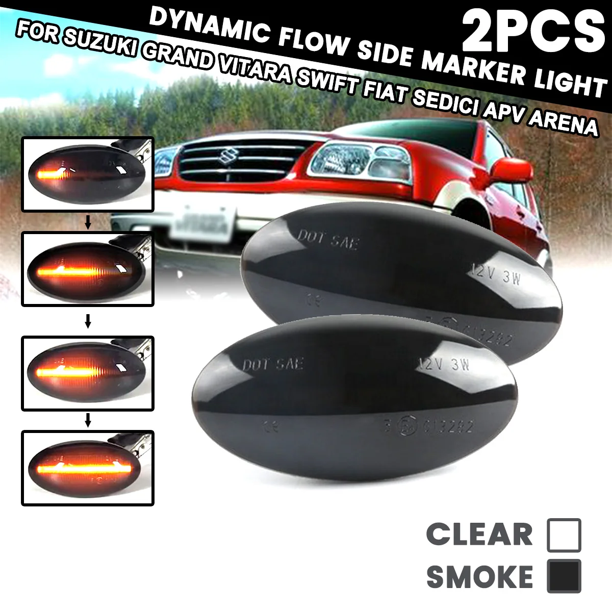 

12 В 2 шт., ретранслятор сигналов поворота для Suzuki Swift Alto SX4 Jimmy Vitar