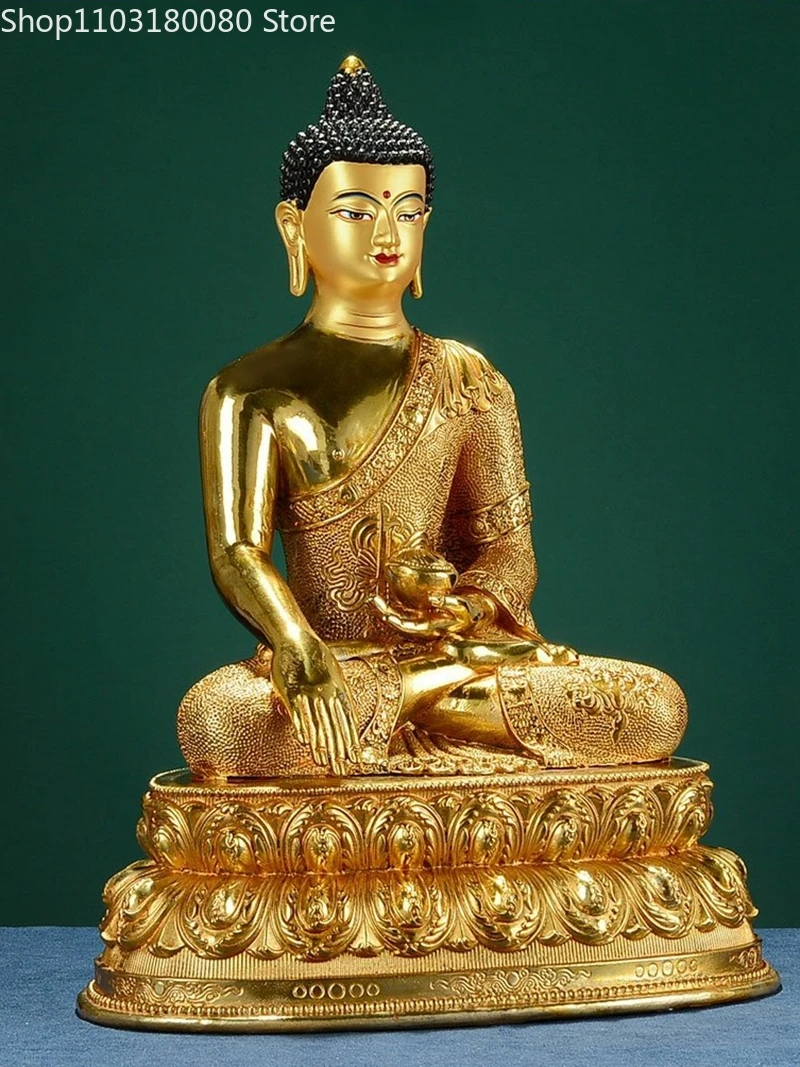 42 см медная латунная позолоченная фотография Тибетский буддизм Будда Aksobhya
