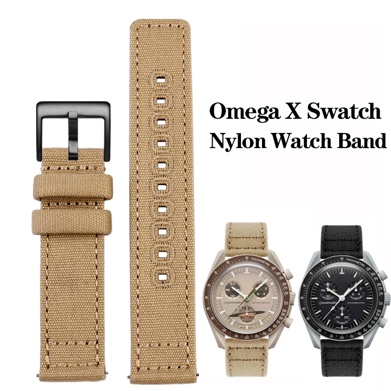 

Ремешок нейлоновый холщовый для мужских и женских часов Omega X Swatch, 20 мм