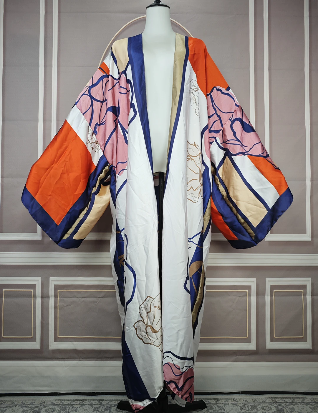 Африканские женские летние модные шелковые свободные кардиганы с принтом