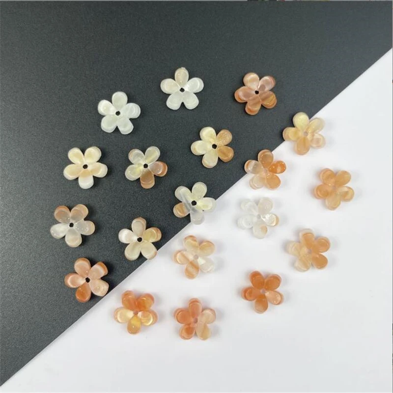 New Creative 10MM Acetic Acid Round Flower Beads Resin Acrylic Torus Spacer Bead Connectors Diy Hair Jewelry Making Acessories