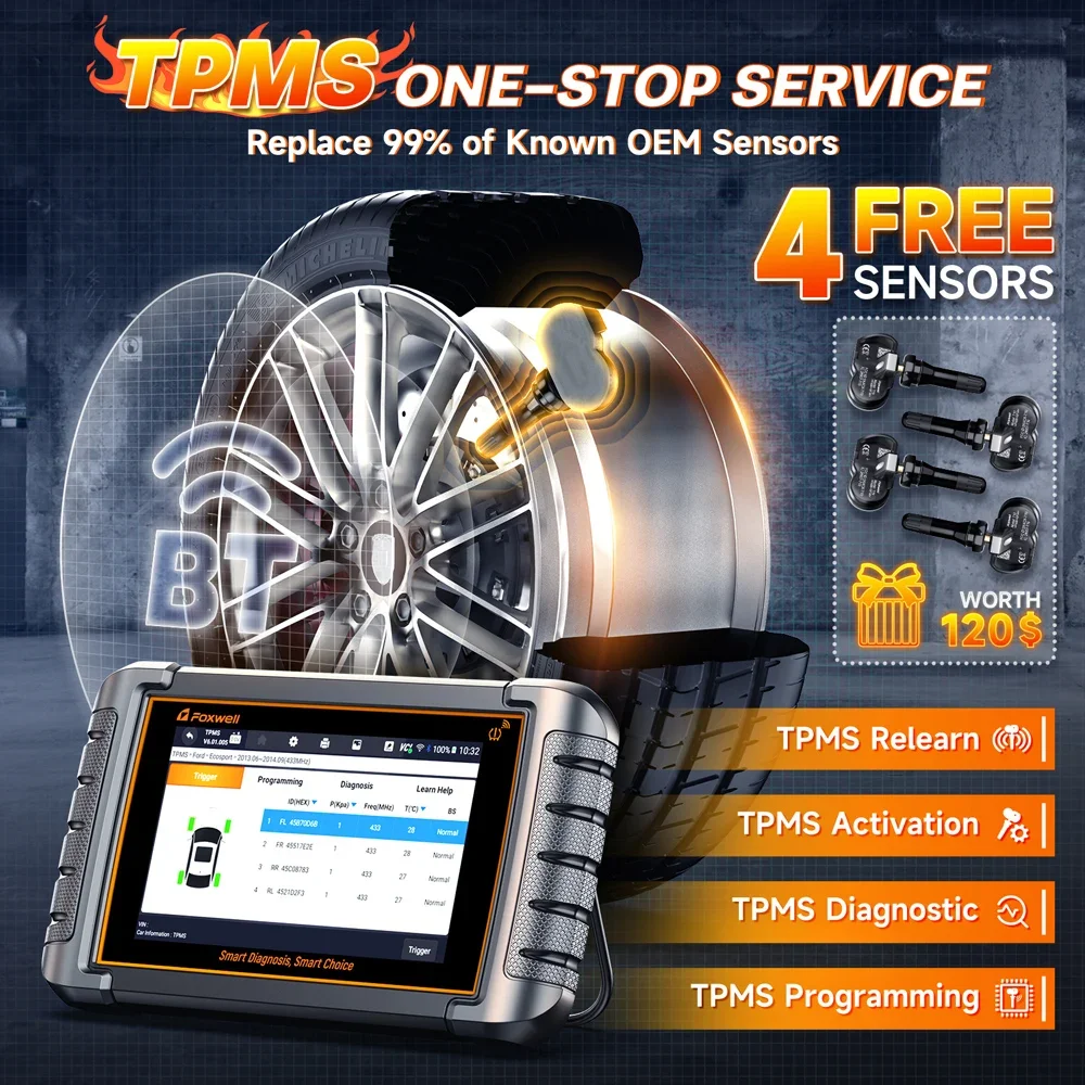 FOXWELL NT809TS Инструмент для программирования TPMS Все системы Диагностическое
