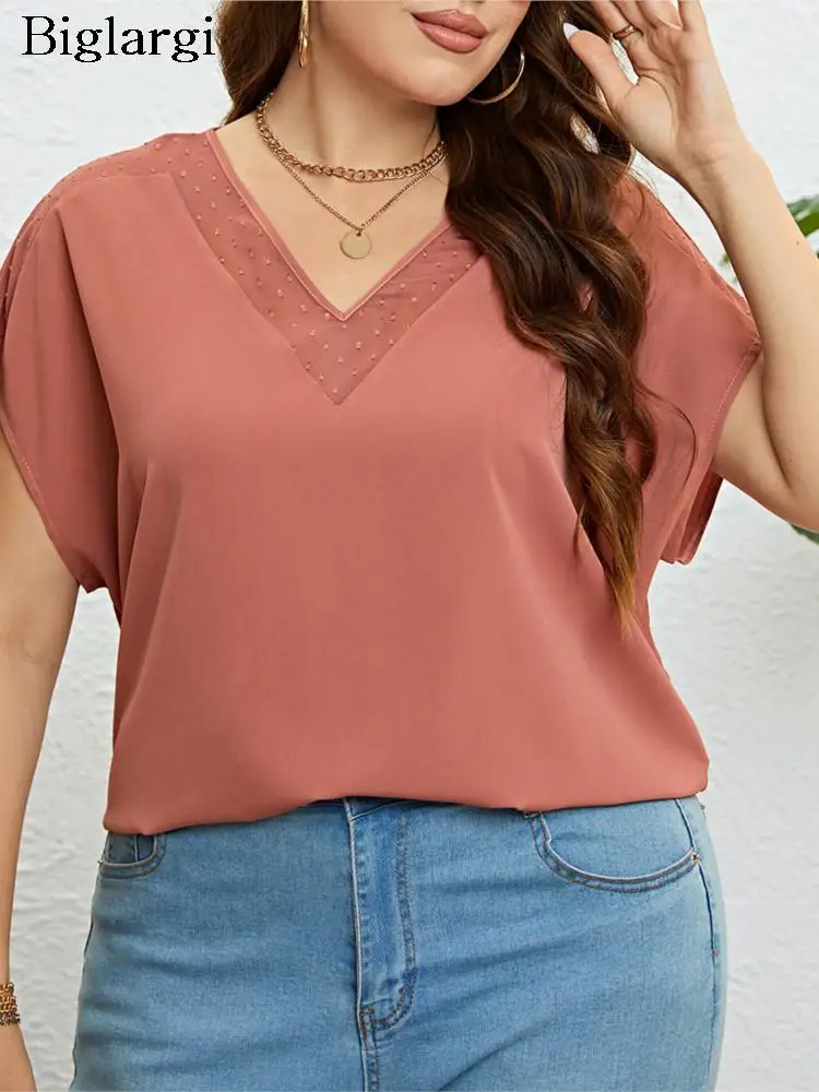 

Блузка Женская Осенняя однотонная с оборками и V-образным вырезом