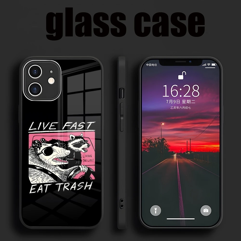 Живите быстро! Съесть мусор! Чехол для Телефона iPhone 16 14 15 Pro Max Plus 13 12 11 X XR XS 8 7 6 MINI SE