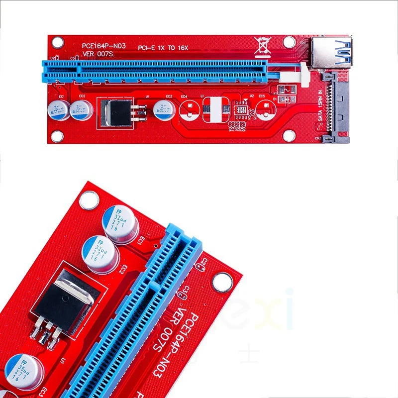 Ver007S PCI-E Riser 1X to 16X USB PCI Express Карта адаптера с питанием 60 см Удлинительный кабель 3.0
