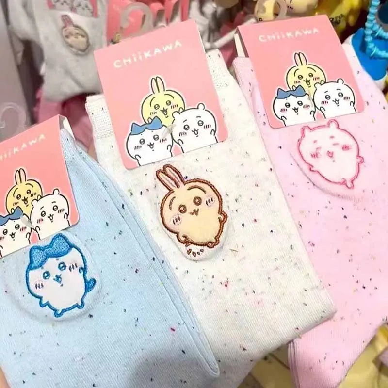 Симпатичные четырехсезонные носки Chikawas 3 пары Мультяшные Usagi средние Носки для