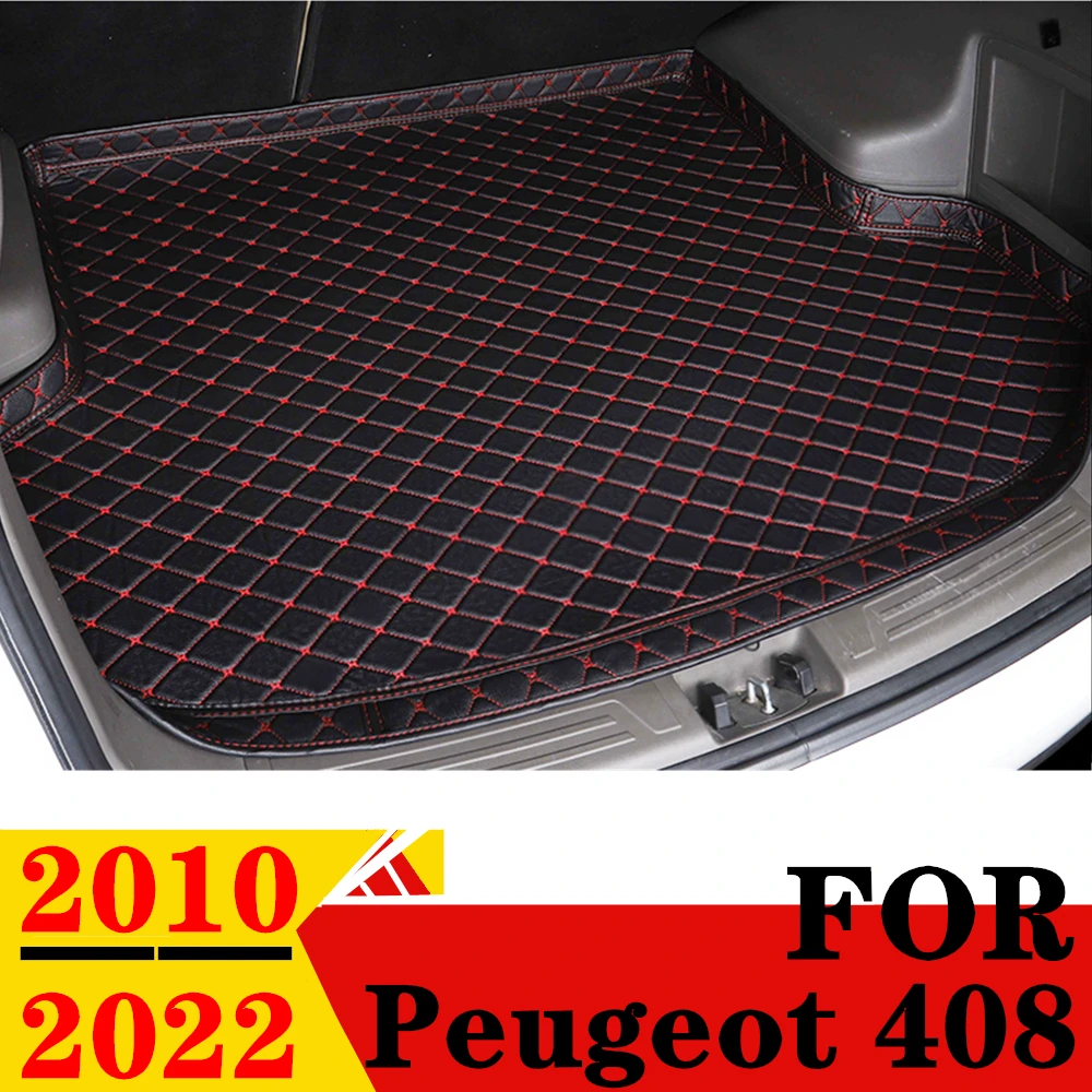 

Автомобильный коврик для багажника для Peugeot 408 2010-2022, для любой погоды, XPE, высокая сторона, задний Карго, коврик, подкладка, автомобильные задние части, багажник, коврик для багажа