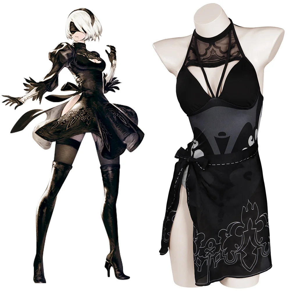 

NieR:Automata YoRHa No.2 сексуальный купальник Косплей Костюм женский комбинезон Купальники наряды Хэллоуин Карнавал фотоаксессуары