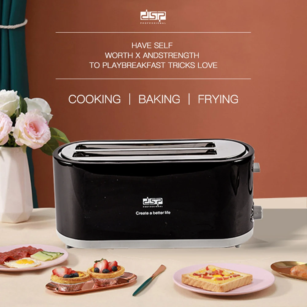 

DSP Electric Toaster Sandwich Maker Bread Toasting Machine 4 Slices Cooking Appliances Home Breakfast Bread Light Food Maker