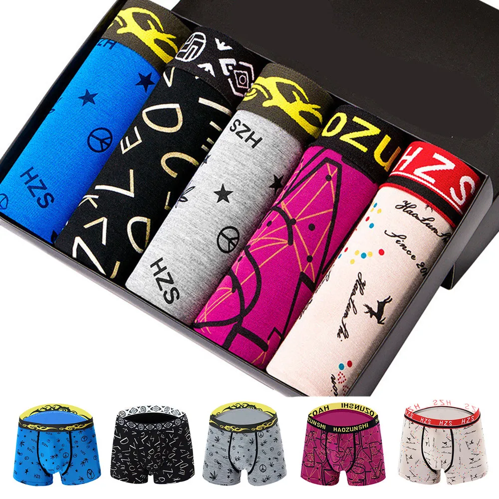 

5 Pack Big Size Men Underpants Boxer Shorts Boy Underwear Breathable Soft Modal Panties Homme Knickers Antibacterial Bottomshort
