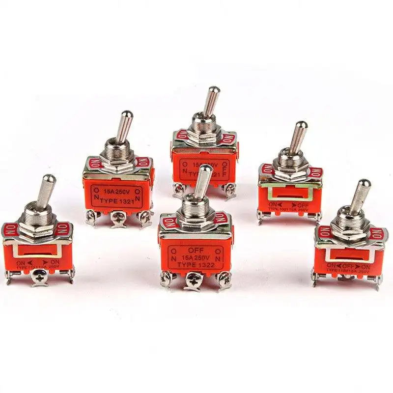 5 шт., быстрое вкл.-ВЫКЛ. Переключатель питания, 2 контакта, 15 А, 250 В переменного тока, клавишный переключатель