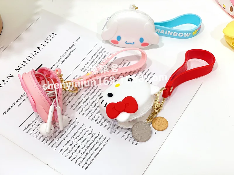 Sanrio Hellokitty Mymelody Cinnamoroll Purin симпатичная сумка для наушников силиконовый