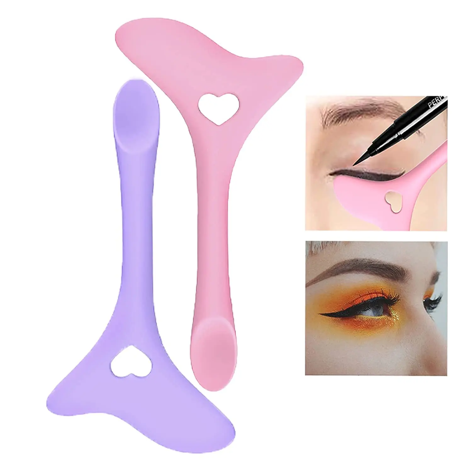 Eyeliner Stencils Wing Tips Silicone Eyeliner Aid Marscara Drawing Aid Lipstick Wearing Aid Resusable Silicone Eyeliner Tool
