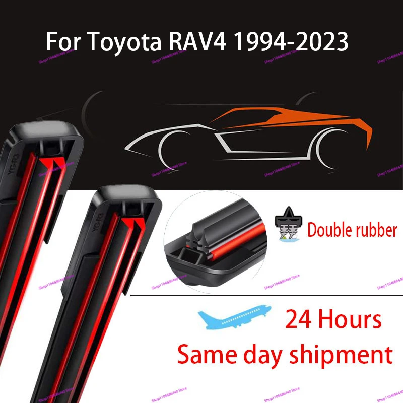

Для Toyota RAV4 1994-2023 двойные резиновые щетки стеклоочистителя переднего стекла, аксессуары для окон 2004 2007 2012 2013 2018 2019