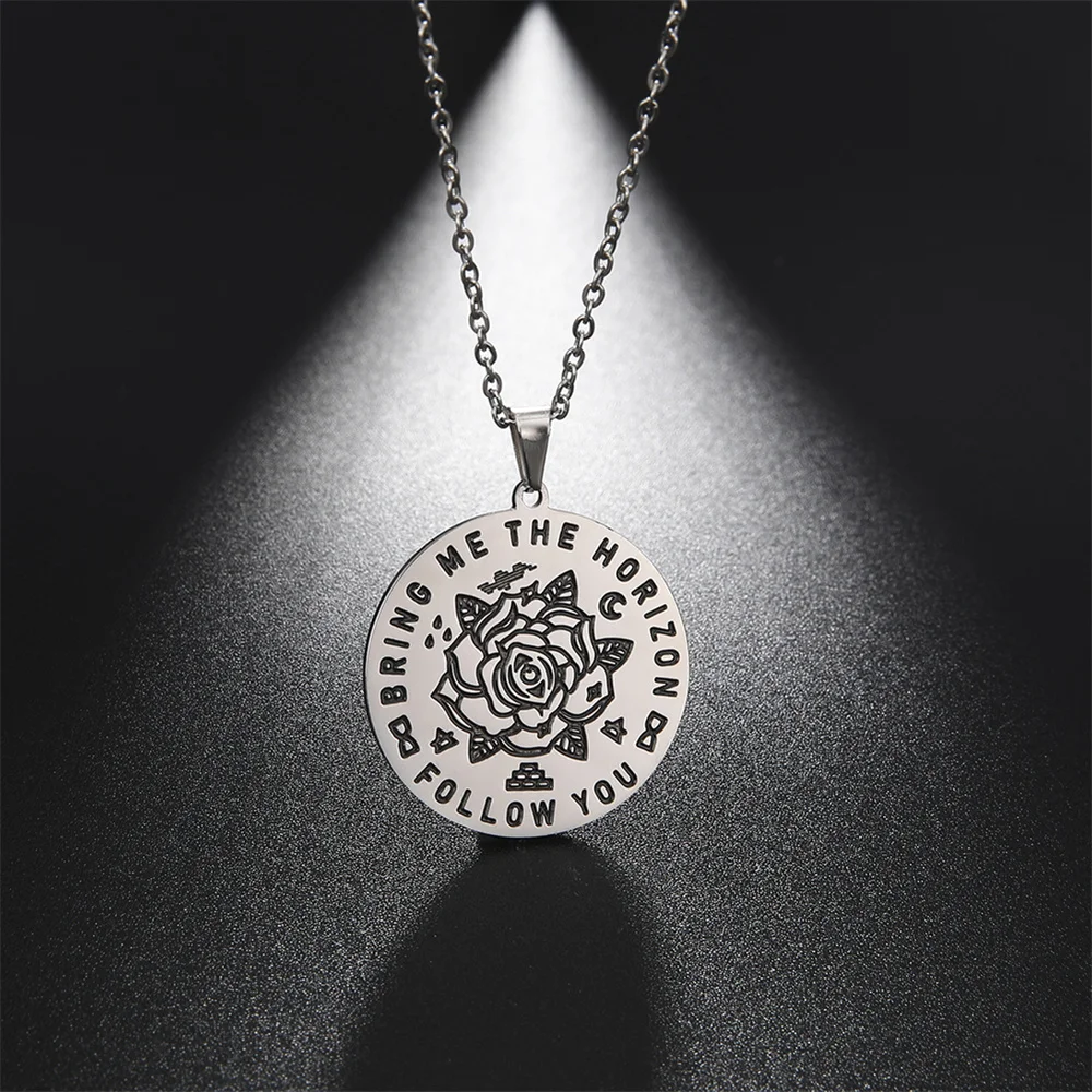 Винтажное ожерелье EUEAVAN с круглым кулоном в виде розы для женщин и мужчин