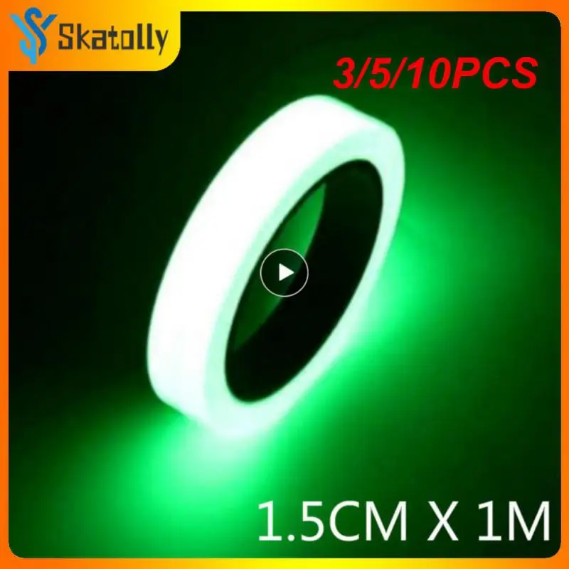 

3/5/10PCS Durable Car Luminous Tape Green Warning Ground Light Car Reflective Sticker Portable Reflective Fluorescent Tape