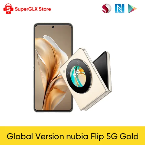 Глобальная версия Nubia Flip 5G 2025 года, 6,9 дюйма, 120 Гц, OLED-экран, 50 МП, камера с искусственным интеллектом, зарядка 33 Вт, 4310 мАч, 6,9 дюйма, Snapdragon 7 Gen 1