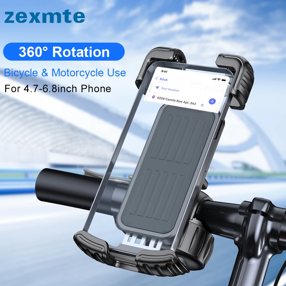 

Zexmte Phone Holder Bicycle Mount Motorcycle Bike Handlebar Holder Safe Anti-slip Cycling Bracket For 4.7-6.8inch Mobile Phone