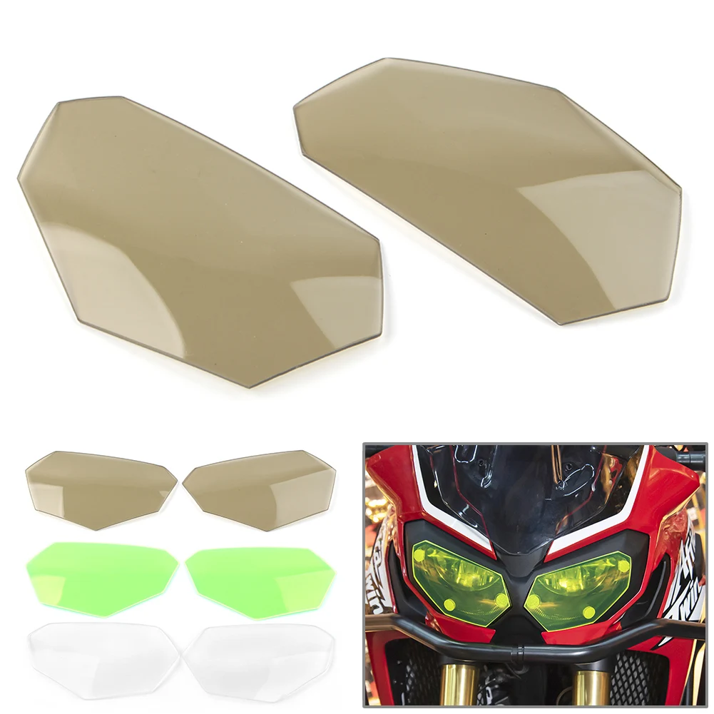 2 шт. защита передней фары мотоцикла крышка объектива экрана для HONDA CRF1000L Africa Twin 2015