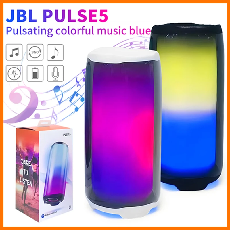 

Портативный динамик JBL Pulse 5, Bluetooth Звуковая шкатулка, уличный Водонепроницаемый IPX7 сабвуфер, стерео музыкальный динамик со светодиодсветиль...