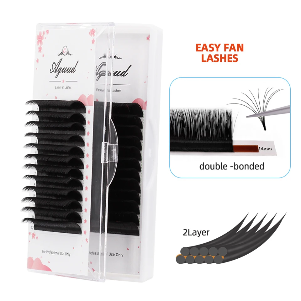 

AGUUD Easy Fanning Eyelash Extension Bloom Individual Eyelash Faux Mink Magic Lashes Volume Fast Flowering Makeup Lash Auto Fans