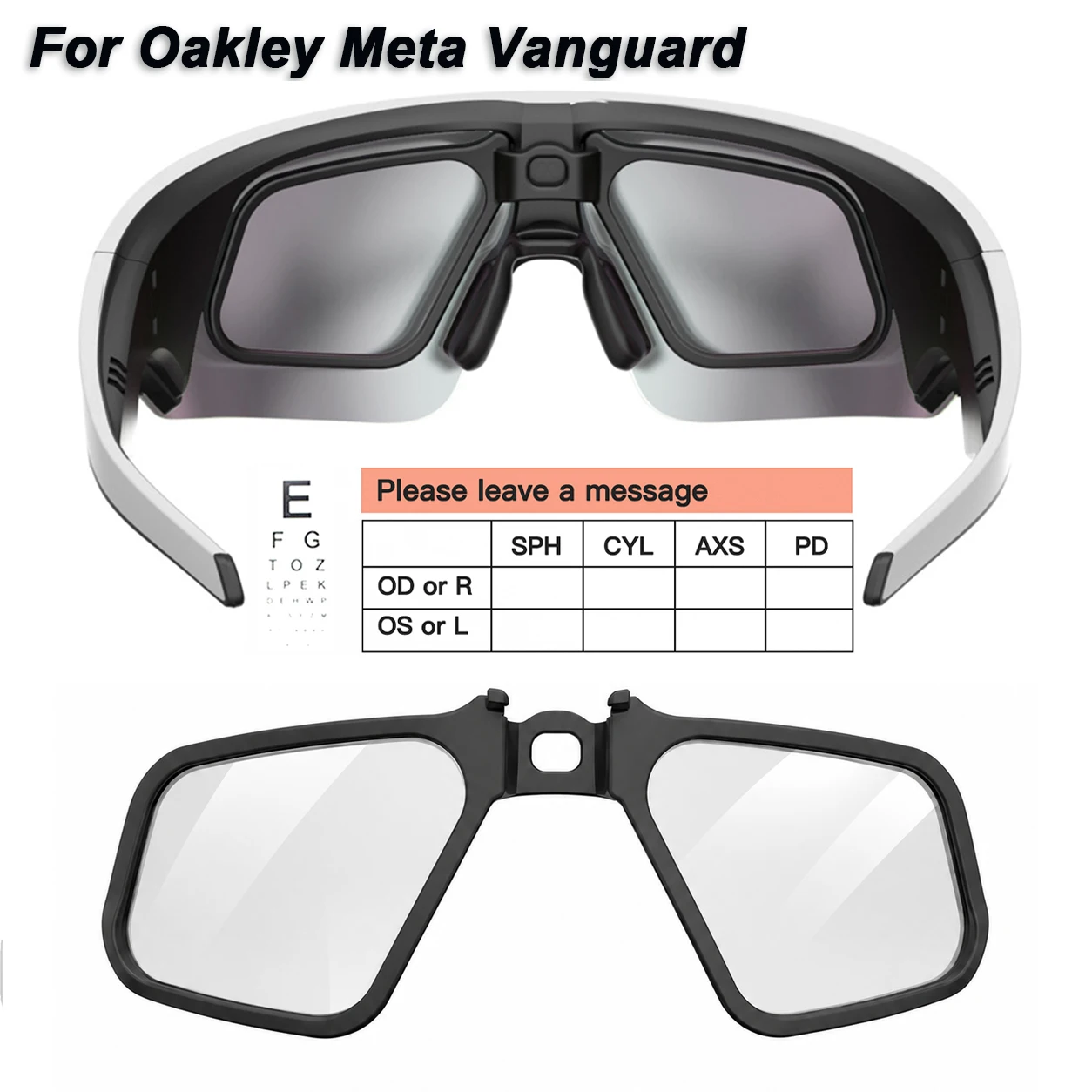 Фото Линзы для коррекции близорукости для умных очков Oakley Meta Vanguard, аксессуары, сменные линзы с индивидуальной рецептурой, съемные линзы-клипсы №1