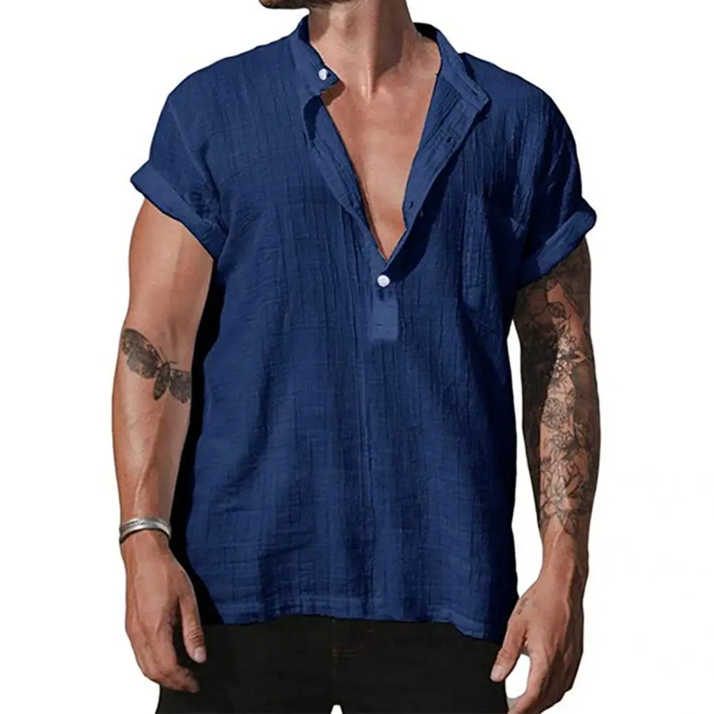 

Men Shirt Wear-resistant Summer T-shirt Soft Thin Fabulous Leisure Men Top