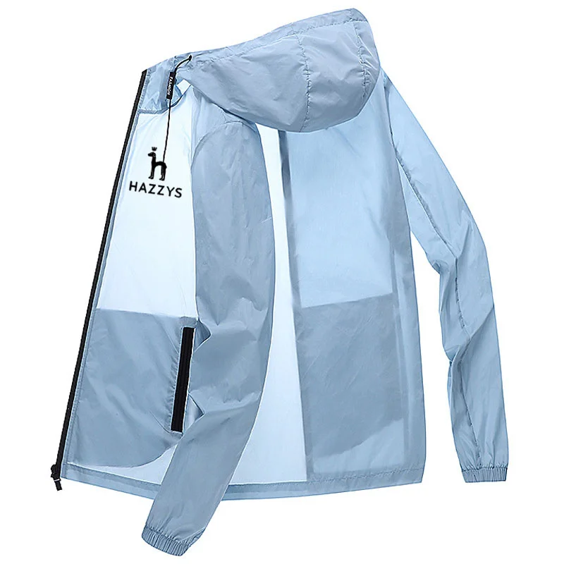 

HAZZYS Logo Men's New Ultra Light Sun Protection Jacket Fishing Suit Quick Drying Windproof And UV Resistant 패션 traf zevity