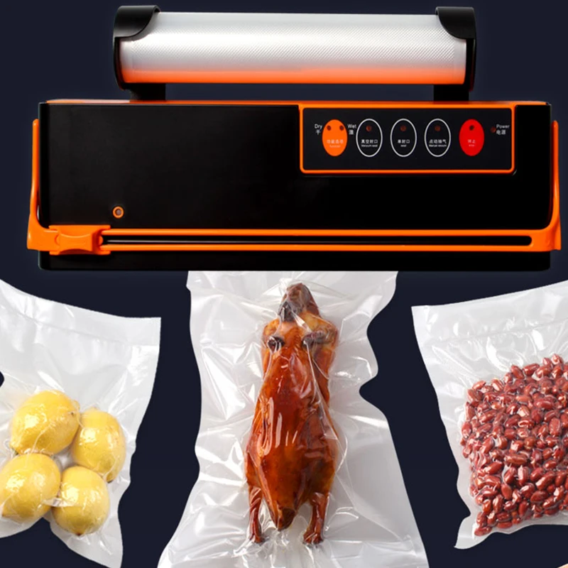 

Vacuum Sealer Sealing Machine Automatic Food Vacuum Sealer Own Cutting Knife Bag Slot Vacuum Packer Including 10Pcs Bags