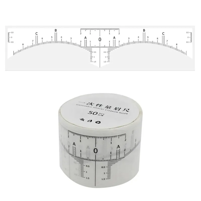 

50pcs/lot Eyebrow Ruler Sticker Sticky Eyebrow Micro Ruler Guide Permanent Makeup Tool
