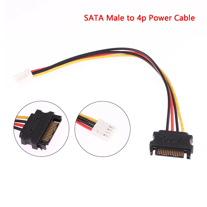

Адаптер SATA для ПК, компьютерный адаптер Molex IDE, 4-контактный штекер-штекер SATA, кабель питания, шнур 20 см